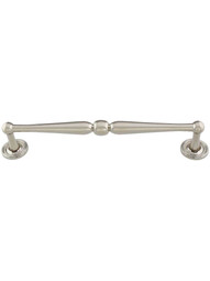 Atherton II Cabinet Pull with Knurled Footplates - 8 inch Center-to-Center in Polished Nickel.
